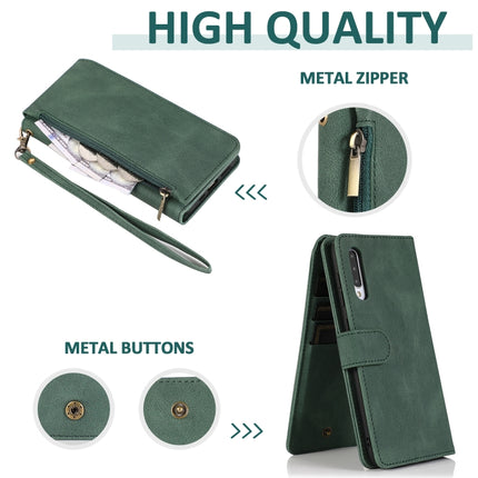 Skin-feel Crazy Horse Texture Zipper Wallet Bag Horizontal Flip Leather Case with Holder & Card Slots & Wallet & Lanyard, For Samsung Galaxy A50, For Samsung Galaxy A51, For Samsung Galaxy A51 5G, For Samsung Galaxy A52 5G