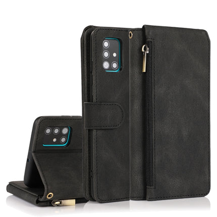 Skin-feel Crazy Horse Texture Zipper Wallet Bag Horizontal Flip Leather Case with Holder & Card Slots & Wallet & Lanyard, For Samsung Galaxy A50, For Samsung Galaxy A51, For Samsung Galaxy A51 5G, For Samsung Galaxy A52 5G