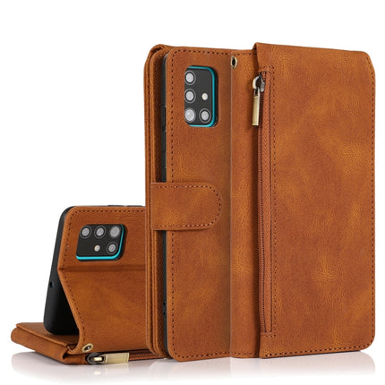 Skin-feel Crazy Horse Texture Zipper Wallet Bag Horizontal Flip Leather Case with Holder & Card Slots & Wallet & Lanyard, For Samsung Galaxy A50, For Samsung Galaxy A51, For Samsung Galaxy A51 5G, For Samsung Galaxy A52 5G