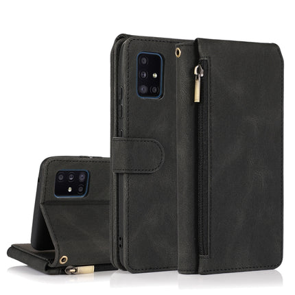 Skin-feel Crazy Horse Texture Zipper Wallet Bag Horizontal Flip Leather Case with Holder & Card Slots & Wallet & Lanyard, For Samsung Galaxy A50, For Samsung Galaxy A51, For Samsung Galaxy A51 5G, For Samsung Galaxy A52 5G