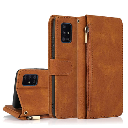 Skin-feel Crazy Horse Texture Zipper Wallet Bag Horizontal Flip Leather Case with Holder & Card Slots & Wallet & Lanyard, For Samsung Galaxy A50, For Samsung Galaxy A51, For Samsung Galaxy A51 5G, For Samsung Galaxy A52 5G