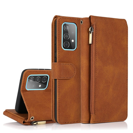 Skin-feel Crazy Horse Texture Zipper Wallet Bag Horizontal Flip Leather Case with Holder & Card Slots & Wallet & Lanyard, For Samsung Galaxy A50, For Samsung Galaxy A51, For Samsung Galaxy A51 5G, For Samsung Galaxy A52 5G
