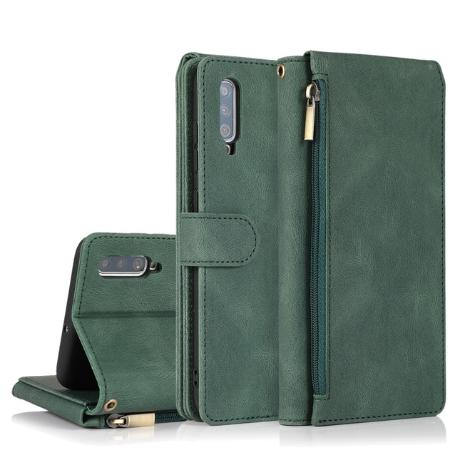 Skin-feel Crazy Horse Texture Zipper Wallet Bag Horizontal Flip Leather Case with Holder & Card Slots & Wallet & Lanyard, For Samsung Galaxy A70, For Samsung Galaxy A71, For Samsung Galaxy A71 5G, For Samsung Galaxy A72 5G