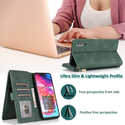 Skin-feel Crazy Horse Texture Zipper Wallet Bag Horizontal Flip Leather Case with Holder & Card Slots & Wallet & Lanyard, For Samsung Galaxy A70, For Samsung Galaxy A71, For Samsung Galaxy A71 5G, For Samsung Galaxy A72 5G