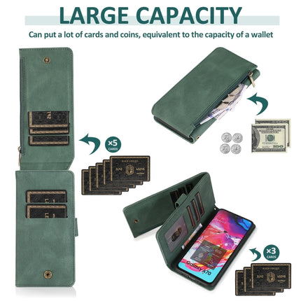 Skin-feel Crazy Horse Texture Zipper Wallet Bag Horizontal Flip Leather Case with Holder & Card Slots & Wallet & Lanyard, For Samsung Galaxy A70, For Samsung Galaxy A71, For Samsung Galaxy A71 5G, For Samsung Galaxy A72 5G