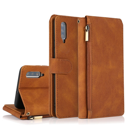 Skin-feel Crazy Horse Texture Zipper Wallet Bag Horizontal Flip Leather Case with Holder & Card Slots & Wallet & Lanyard, For Samsung Galaxy A70, For Samsung Galaxy A71, For Samsung Galaxy A71 5G, For Samsung Galaxy A72 5G