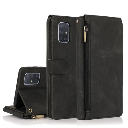 Skin-feel Crazy Horse Texture Zipper Wallet Bag Horizontal Flip Leather Case with Holder & Card Slots & Wallet & Lanyard, For Samsung Galaxy A70, For Samsung Galaxy A71, For Samsung Galaxy A71 5G, For Samsung Galaxy A72 5G
