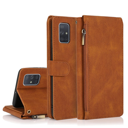 Skin-feel Crazy Horse Texture Zipper Wallet Bag Horizontal Flip Leather Case with Holder & Card Slots & Wallet & Lanyard, For Samsung Galaxy A70, For Samsung Galaxy A71, For Samsung Galaxy A71 5G, For Samsung Galaxy A72 5G