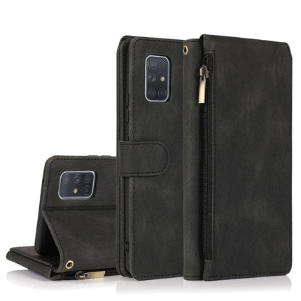 Skin-feel Crazy Horse Texture Zipper Wallet Bag Horizontal Flip Leather Case with Holder & Card Slots & Wallet & Lanyard, For Samsung Galaxy A70, For Samsung Galaxy A71, For Samsung Galaxy A71 5G, For Samsung Galaxy A72 5G