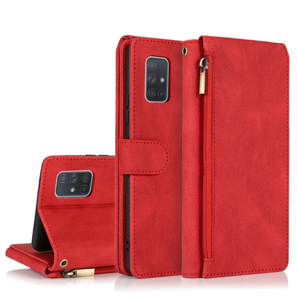 Skin-feel Crazy Horse Texture Zipper Wallet Bag Horizontal Flip Leather Case with Holder & Card Slots & Wallet & Lanyard, For Samsung Galaxy A70, For Samsung Galaxy A71, For Samsung Galaxy A71 5G, For Samsung Galaxy A72 5G