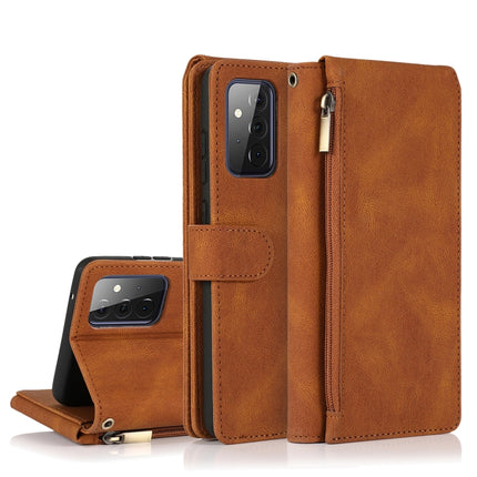 Skin-feel Crazy Horse Texture Zipper Wallet Bag Horizontal Flip Leather Case with Holder & Card Slots & Wallet & Lanyard, For Samsung Galaxy A70, For Samsung Galaxy A71, For Samsung Galaxy A71 5G, For Samsung Galaxy A72 5G