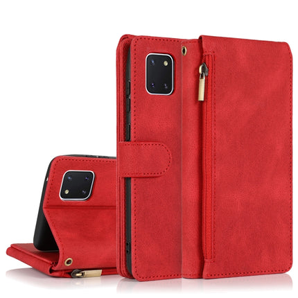 Skin-feel Crazy Horse Texture Zipper Wallet Bag Horizontal Flip Leather Case with Holder & Card Slots & Wallet & Lanyard, For Samsung Galaxy A91, For Samsung Galaxy A81