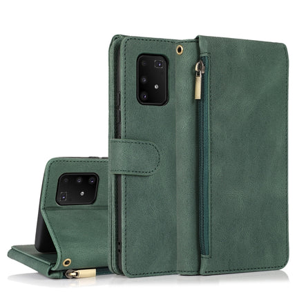 Skin-feel Crazy Horse Texture Zipper Wallet Bag Horizontal Flip Leather Case with Holder & Card Slots & Wallet & Lanyard, For Samsung Galaxy A91, For Samsung Galaxy A81
