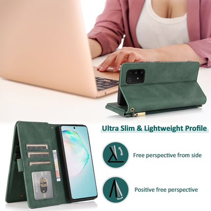 Skin-feel Crazy Horse Texture Zipper Wallet Bag Horizontal Flip Leather Case with Holder & Card Slots & Wallet & Lanyard, For Samsung Galaxy A91, For Samsung Galaxy A81