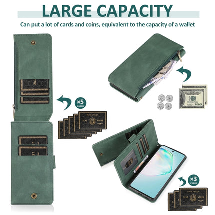 Skin-feel Crazy Horse Texture Zipper Wallet Bag Horizontal Flip Leather Case with Holder & Card Slots & Wallet & Lanyard, For Samsung Galaxy A91, For Samsung Galaxy A81