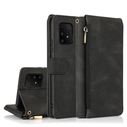 Skin-feel Crazy Horse Texture Zipper Wallet Bag Horizontal Flip Leather Case with Holder & Card Slots & Wallet & Lanyard, For Samsung Galaxy A91, For Samsung Galaxy A81