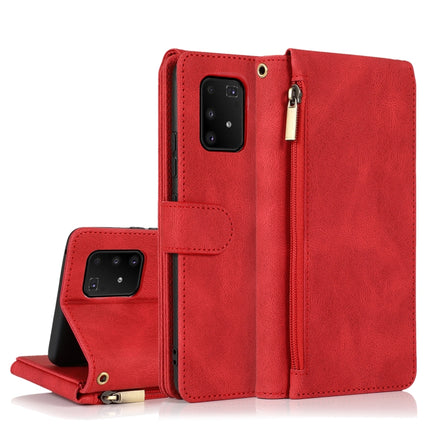 Skin-feel Crazy Horse Texture Zipper Wallet Bag Horizontal Flip Leather Case with Holder & Card Slots & Wallet & Lanyard, For Samsung Galaxy A91, For Samsung Galaxy A81