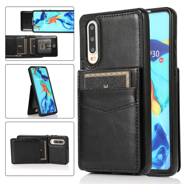 Solid Color PC + TPU Protective Case with Holder & Card Slots, For Huawei P30, For Huawei P30 Pro, For Huawei P40