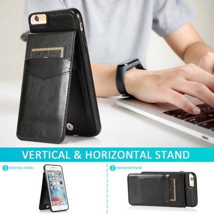 Solid Color PC + TPU Protective Case with Holder & Card Slots, For iPhone 6, For iPhone 6 Plus, For iPhone 8 Plus / 7 Plus, For iPhone XS / X