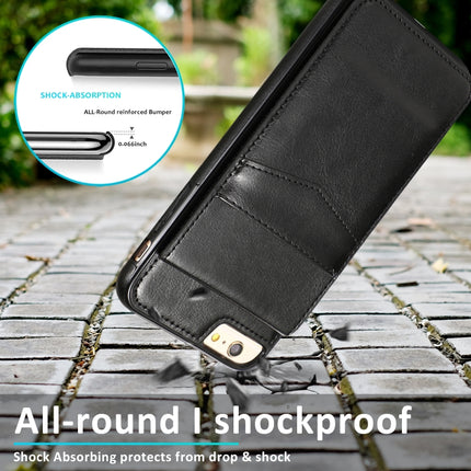Solid Color PC + TPU Protective Case with Holder & Card Slots, For iPhone 6, For iPhone 6 Plus, For iPhone 8 Plus / 7 Plus, For iPhone XS / X