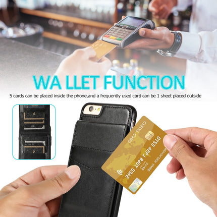 Solid Color PC + TPU Protective Case with Holder & Card Slots, For iPhone 6, For iPhone 6 Plus, For iPhone 8 Plus / 7 Plus, For iPhone XS / X