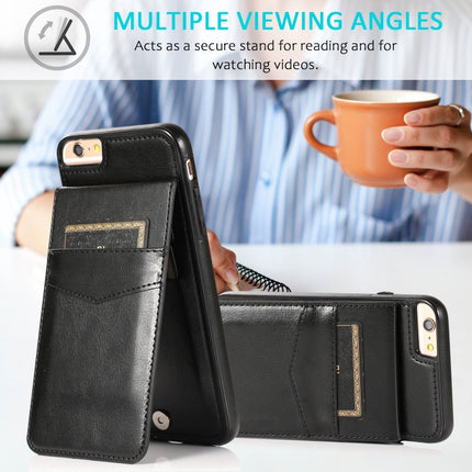 Solid Color PC + TPU Protective Case with Holder & Card Slots, For iPhone 6, For iPhone 6 Plus, For iPhone 8 Plus / 7 Plus, For iPhone XS / X