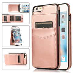 Solid Color PC + TPU Protective Case with Holder & Card Slots, For iPhone 6, For iPhone 6 Plus, For iPhone 8 Plus / 7 Plus, For iPhone XS / X, For iPhone XR