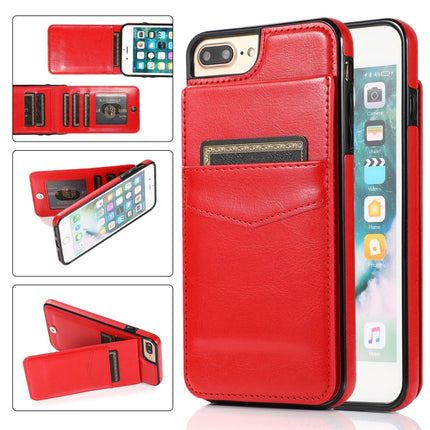Solid Color PC + TPU Protective Case with Holder & Card Slots, For iPhone 6, For iPhone 6 Plus, For iPhone 8 Plus / 7 Plus, For iPhone XS / X