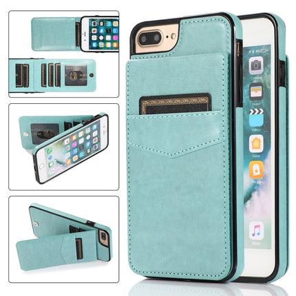 Solid Color PC + TPU Protective Case with Holder & Card Slots, For iPhone 6, For iPhone 6 Plus, For iPhone 8 Plus / 7 Plus, For iPhone XS / X