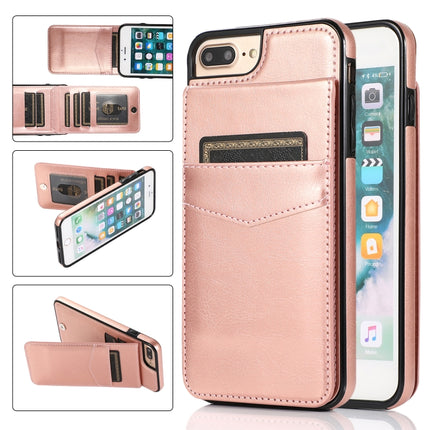 Solid Color PC + TPU Protective Case with Holder & Card Slots, For iPhone 6, For iPhone 6 Plus, For iPhone 8 Plus / 7 Plus, For iPhone XS / X