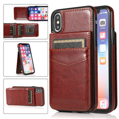 Solid Color PC + TPU Protective Case with Holder & Card Slots, For iPhone 6, For iPhone 6 Plus, For iPhone 8 Plus / 7 Plus, For iPhone XS / X, For iPhone XR