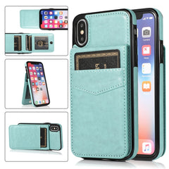 Solid Color PC + TPU Protective Case with Holder & Card Slots, For iPhone 6, For iPhone 6 Plus, For iPhone 8 Plus / 7 Plus, For iPhone XS / X, For iPhone XR