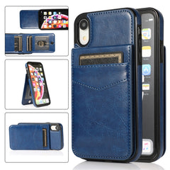 Solid Color PC + TPU Protective Case with Holder & Card Slots, For iPhone 6, For iPhone 6 Plus, For iPhone 8 Plus / 7 Plus, For iPhone XS / X, For iPhone XR