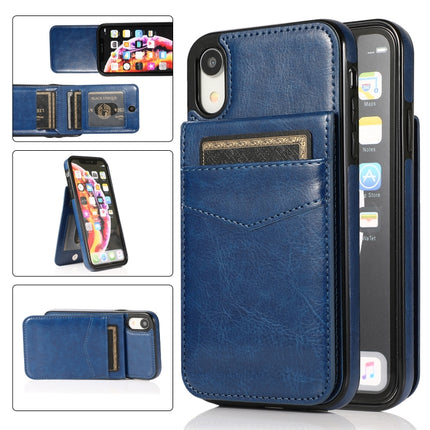 Solid Color PC + TPU Protective Case with Holder & Card Slots, For iPhone XR, For iPhone XS Max, For iPhone 11, For iPhone 11 Pro