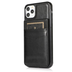 Einfarbige PC + TPU-Schutzhülle mit Halter und Kartenfächern, für iPhone 12/12 Pro, für iPhone 12 Pro Max
