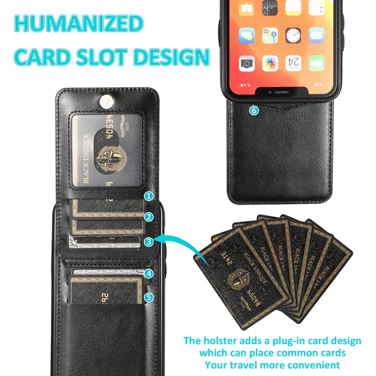 Einfarbige PC + TPU-Schutzhülle mit Halter und Kartenfächern, für iPhone 12/12 Pro, für iPhone 12 Pro Max