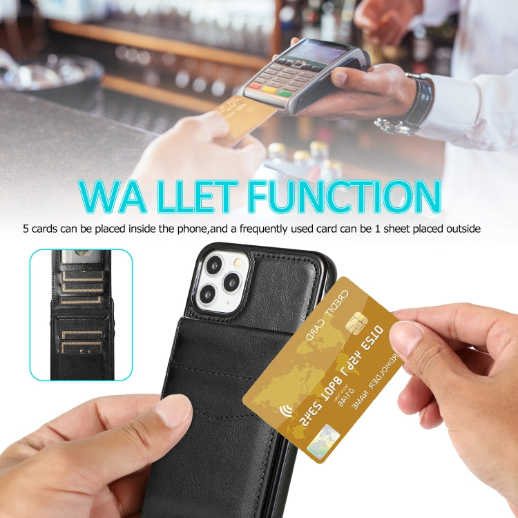 Einfarbige PC + TPU-Schutzhülle mit Halter und Kartenfächern, für iPhone 12/12 Pro, für iPhone 12 Pro Max