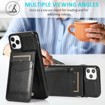 Einfarbige PC + TPU-Schutzhülle mit Halter und Kartenfächern, für iPhone 12/12 Pro, für iPhone 12 Pro Max