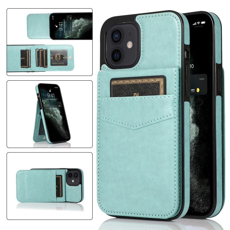 Einfarbige PC + TPU-Schutzhülle mit Halter und Kartenfächern, für iPhone 12/12 Pro, für iPhone 12 Pro Max