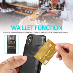 Solid Color PC + TPU Protective Case with Holder & Card Slots, For iPhone XS Max, For iPhone 11, For iPhone 11 Pro, For iPhone 11 Pro Max, For iPhone 12 mini