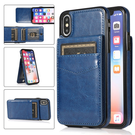 Einfarbige PC + TPU-Schutzhülle mit Halterung und Kartenfächern, für iPhone XS Max, für iPhone 11, für iPhone 11 Pro, für iPhone 11 Pro Max, für iPhone 12 mini