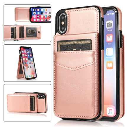 Einfarbige PC + TPU-Schutzhülle mit Halterung und Kartenfächern, für iPhone XS Max, für iPhone 11, für iPhone 11 Pro, für iPhone 11 Pro Max, für iPhone 12 mini