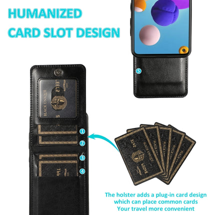 Solid Color PC + TPU Protective Case with Holder & Card Slots, For Samsung Galaxy A21s
