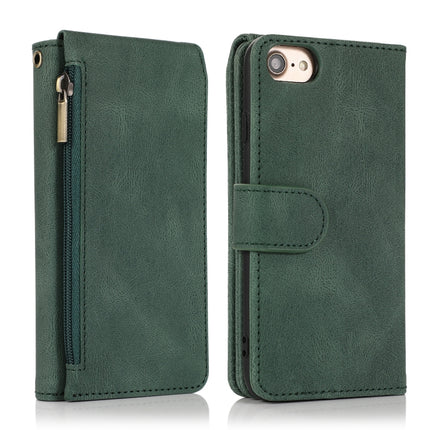 Skin-feel Crazy Horse Texture Zipper Wallet Bag Horizontal Flip Leather Case with Holder & Card Slots & Wallet & Lanyard, For iPhone 6, For iPhone 6 Plus, For iPhone SE 2022 / SE 2020 / 8 / 7, For iPhone 8 Plus / 7 Plus