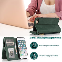 Skin-feel Crazy Horse Texture Zipper Wallet Bag Horizontal Flip Leather Case with Holder & Card Slots & Wallet & Lanyard, For iPhone 6, For iPhone 6 Plus, For iPhone SE 2022 / SE 2020 / 8 / 7, For iPhone 8 Plus / 7 Plus, For iPhone XS / X, For iPhone XR