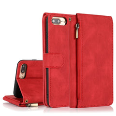 Skin-feel Crazy Horse Texture Zipper Wallet Bag Horizontal Flip Leather Case with Holder & Card Slots & Wallet & Lanyard, For iPhone 6, For iPhone 6 Plus, For iPhone SE 2022 / SE 2020 / 8 / 7, For iPhone 8 Plus / 7 Plus, For iPhone XS / X, For iPhone XR