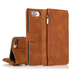 Skin-feel Crazy Horse Texture Zipper Wallet Bag Horizontal Flip Leather Case with Holder & Card Slots & Wallet & Lanyard, For iPhone 6, For iPhone 6 Plus, For iPhone SE 2022 / SE 2020 / 8 / 7, For iPhone 8 Plus / 7 Plus, For iPhone XS / X, For iPhone XR