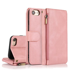 Skin-feel Crazy Horse Texture Zipper Wallet Bag Horizontal Flip Leather Case with Holder & Card Slots & Wallet & Lanyard, For iPhone 6, For iPhone 6 Plus, For iPhone SE 2022 / SE 2020 / 8 / 7, For iPhone 8 Plus / 7 Plus, For iPhone XS / X, For iPhone XR