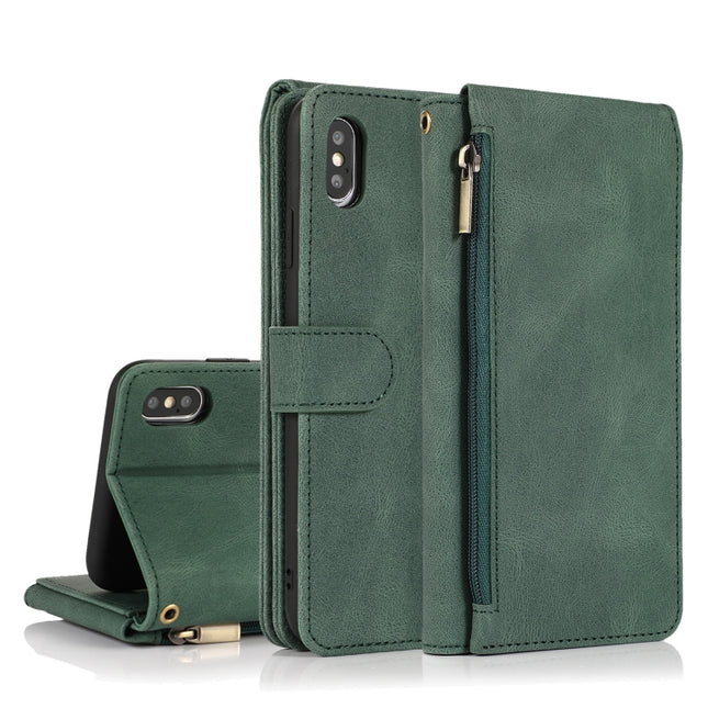 Skin-feel Crazy Horse Texture Zipper Wallet Bag Horizontal Flip Leather Case with Holder & Card Slots & Wallet & Lanyard, For iPhone XS / X, For iPhone XR, For iPhone XS Max, For iPhone 11