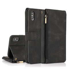 Skin-feel Crazy Horse Texture Zipper Wallet Bag Horizontal Flip Leather Case with Holder & Card Slots & Wallet & Lanyard, For iPhone 6, For iPhone 6 Plus, For iPhone SE 2022 / SE 2020 / 8 / 7, For iPhone 8 Plus / 7 Plus, For iPhone XS / X, For iPhone XR